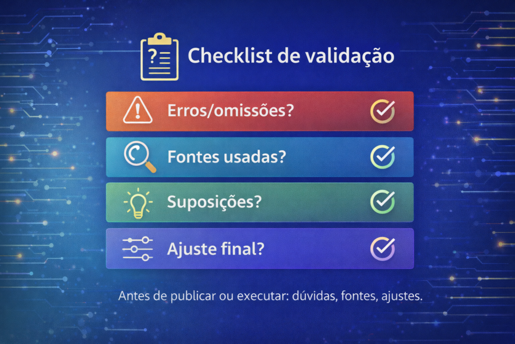 Infográfico do método para usar IA na prática: contexto, objetivo, restrições, formato e validação